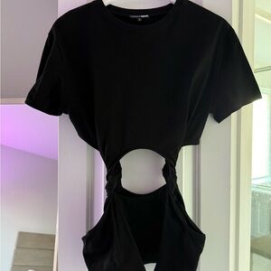 Fashion Nova Black Cutout Crop Tee